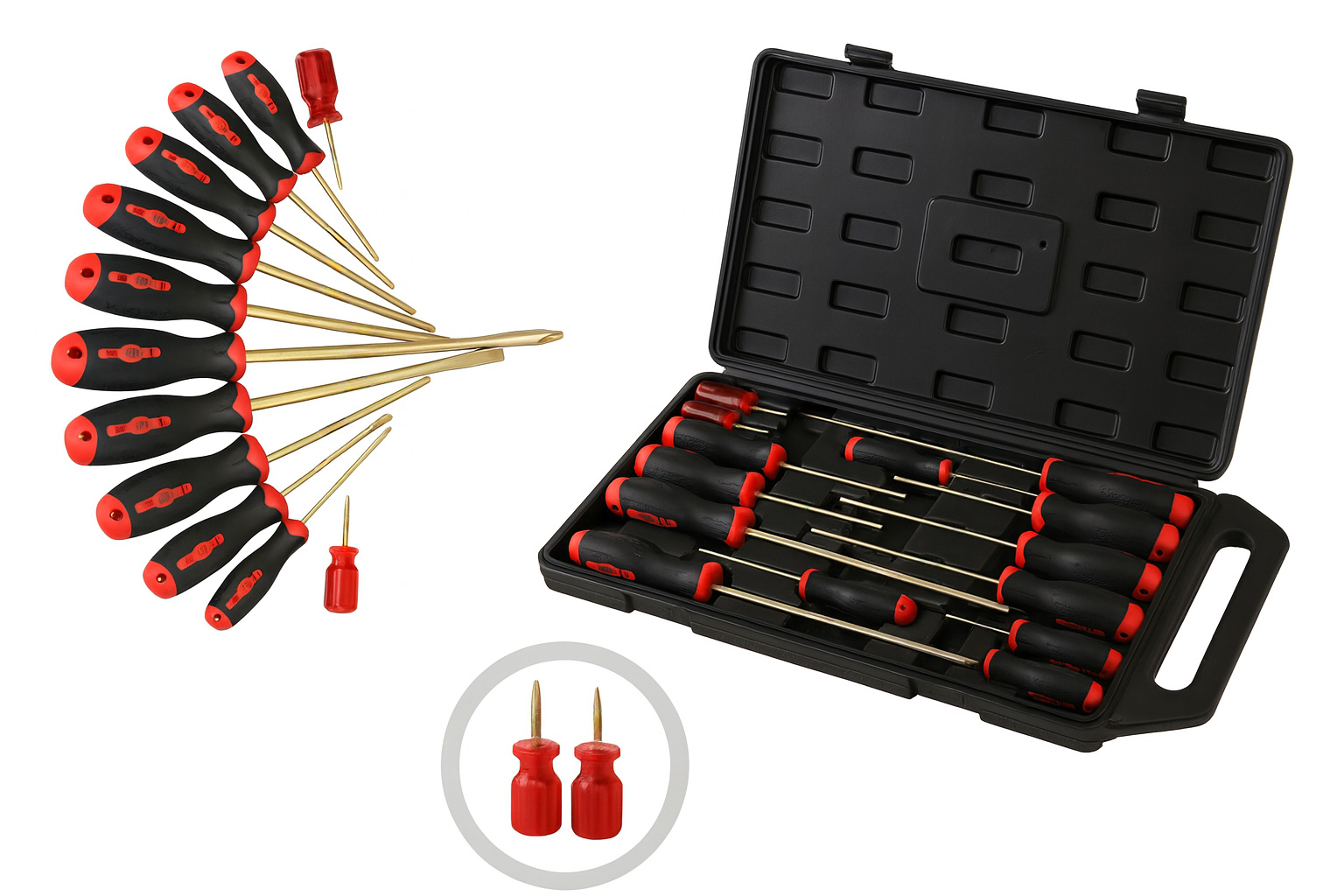 Набор взрывобезопасного инструмента (14 предметов) BeCu No.AA21-14, HORTZ