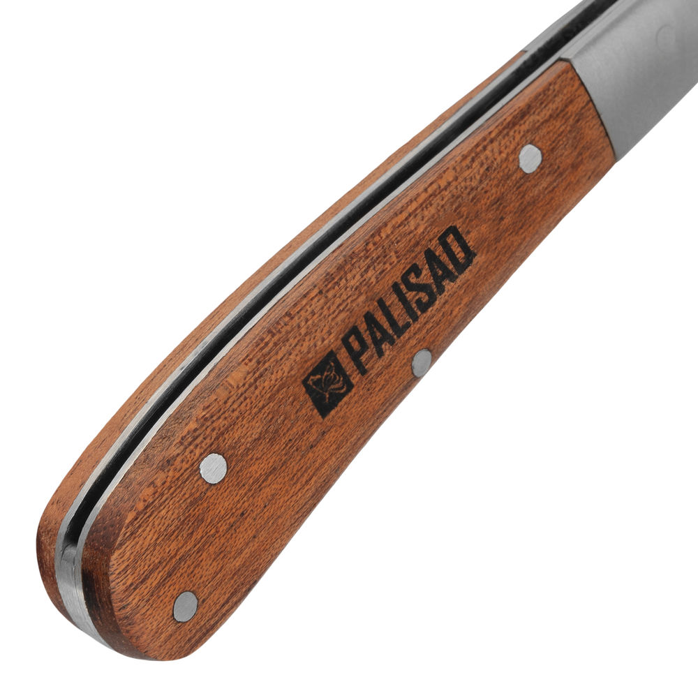 Нож садовый складной, прямое лезвие, 173 мм, деревянная рукоятка Palisad (790038)