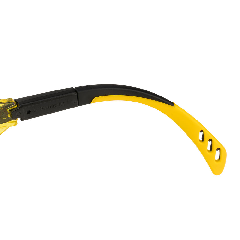 Очки защитные открытые, поликарбонатные, увеличенная желтая линза, регулируемые дужки Denzel (89202)