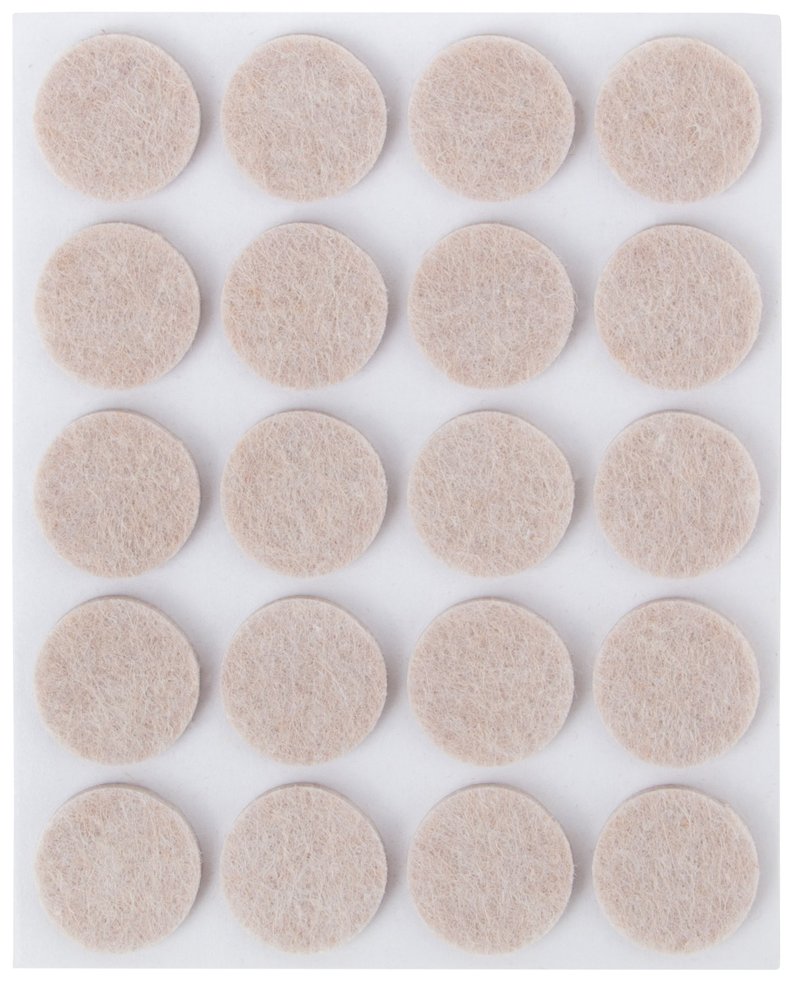 Подкладки для мебели самоклеющиеся круглые 17 мм, 20 шт., войлок (67524)