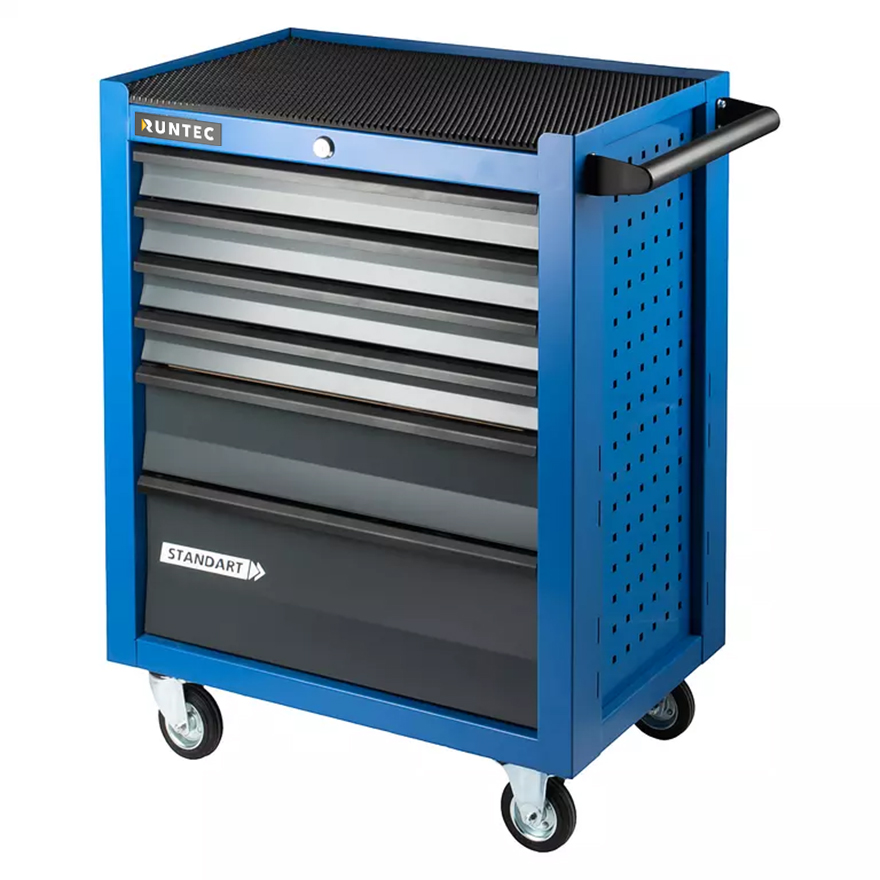 Тележка инструментальная 6 полочная Standart синяя RUNTEC RTSTD-6B