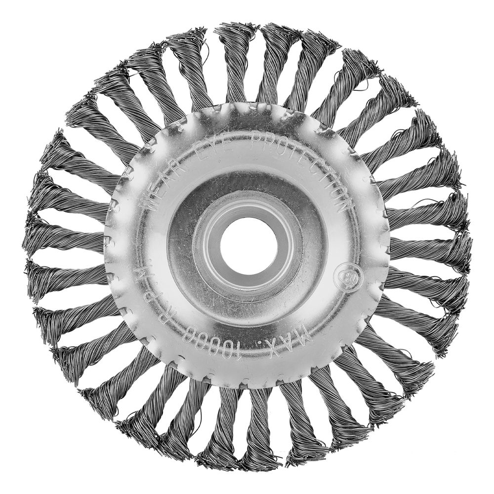 Щетка для УШМ 125 мм, посадка 22.2 мм, плоская, крученая металлическая проволока Сибртех (746327)