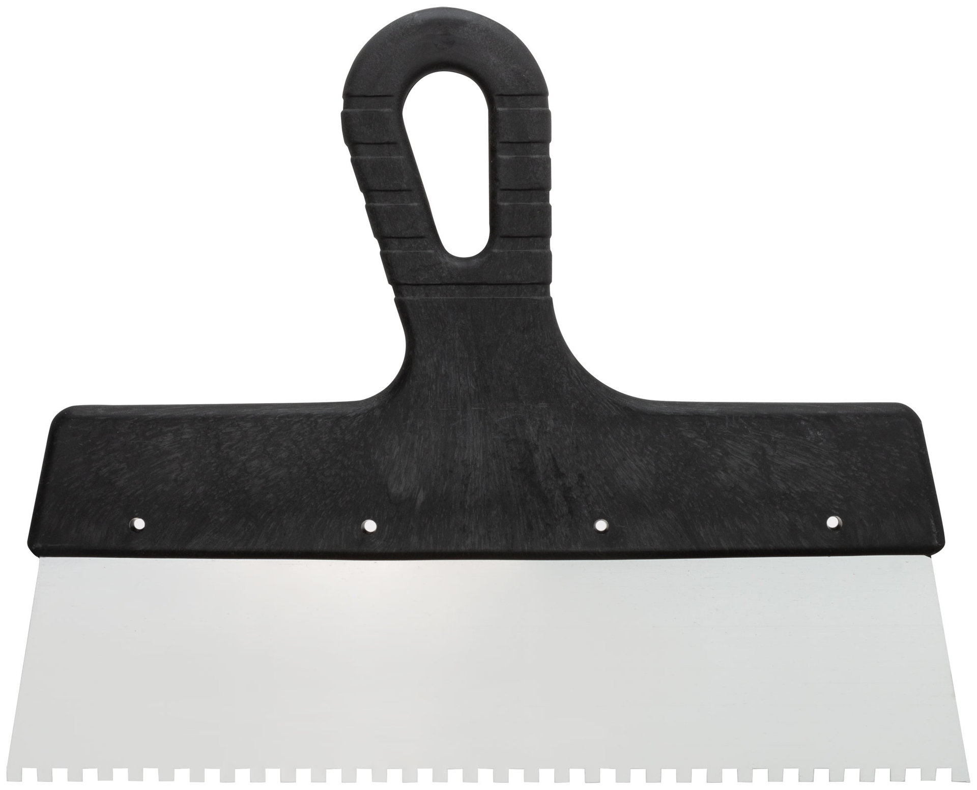 Шпатель зубчатый, 4х4 мм, нержавеющая сталь, пластиковая ручка, 250 мм (30-2345)