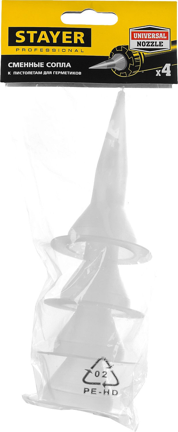 Сопла запасные 4шт, для закрытых пистолетов для герметика STAYER 0673-S4_z01