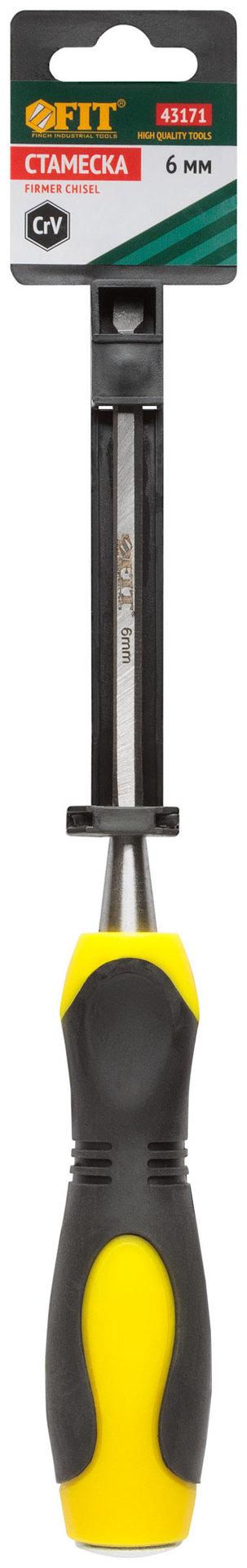 Стамеска Профи CrV, двухцветная прорезиненная ручка 6 мм