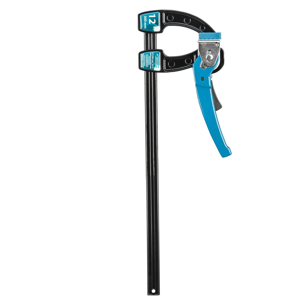 Струбцина реечная быстрозажимная 12, металлический корпус, рычажный храповой механизм, 300 мм Gross (20721)