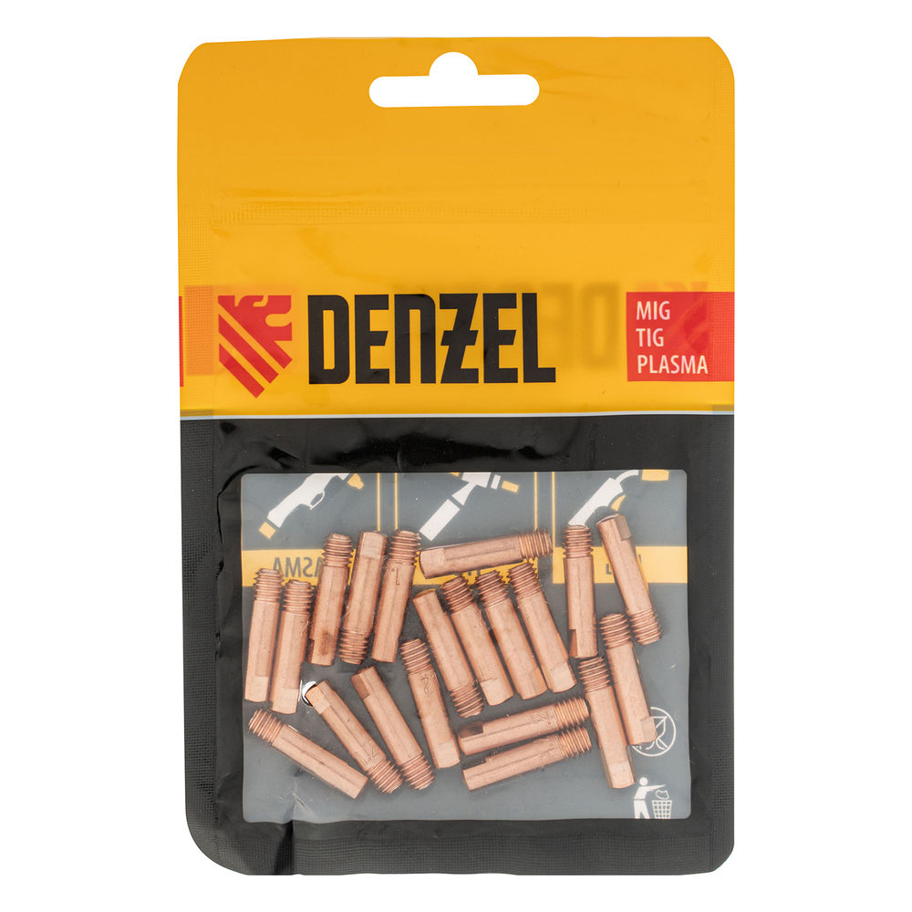 Токосъемный наконечник под проволоку 1,2 мм, М5х24, E-CU, 20 шт для MIG горелки тип 15 Denzel (93649)