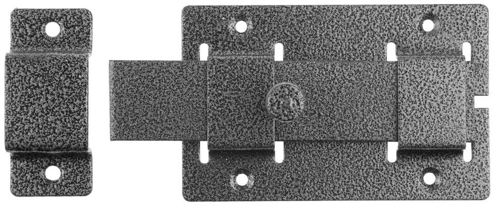 Задвижка накладная для дверей усиленная плоский засов цвет серебро ЗД-02 75х115 мм 37776-2  