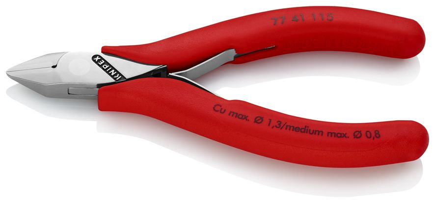 Бокорезы для электроники, острая головка, 115 мм, обливные ручки (KN-7741115)