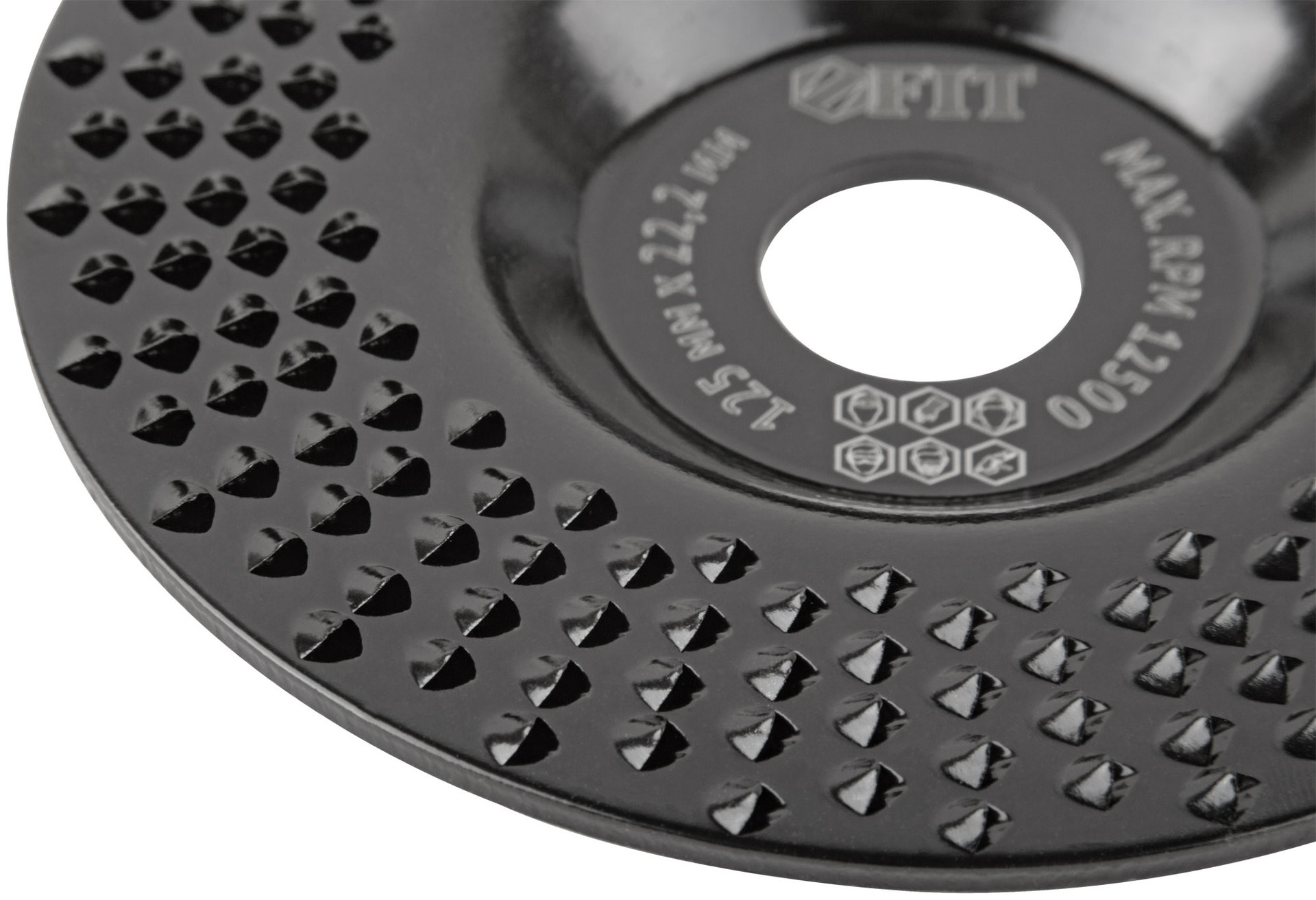 Диск обдирочный по дереву, плоский, посадочный диаметр 22,2 мм, 125 мм, грубая насечка (39527)