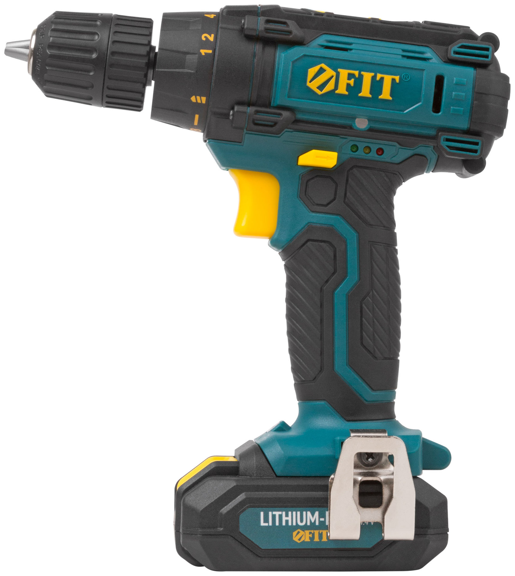 Дрель-Шуруповерт акк. 14,4 В; 0-450/1550 об/мин; 23 Нм; 2 (Li-Ion) 1,3 Ач; 1,5 ч.; рез. накл.; кейс (80198)