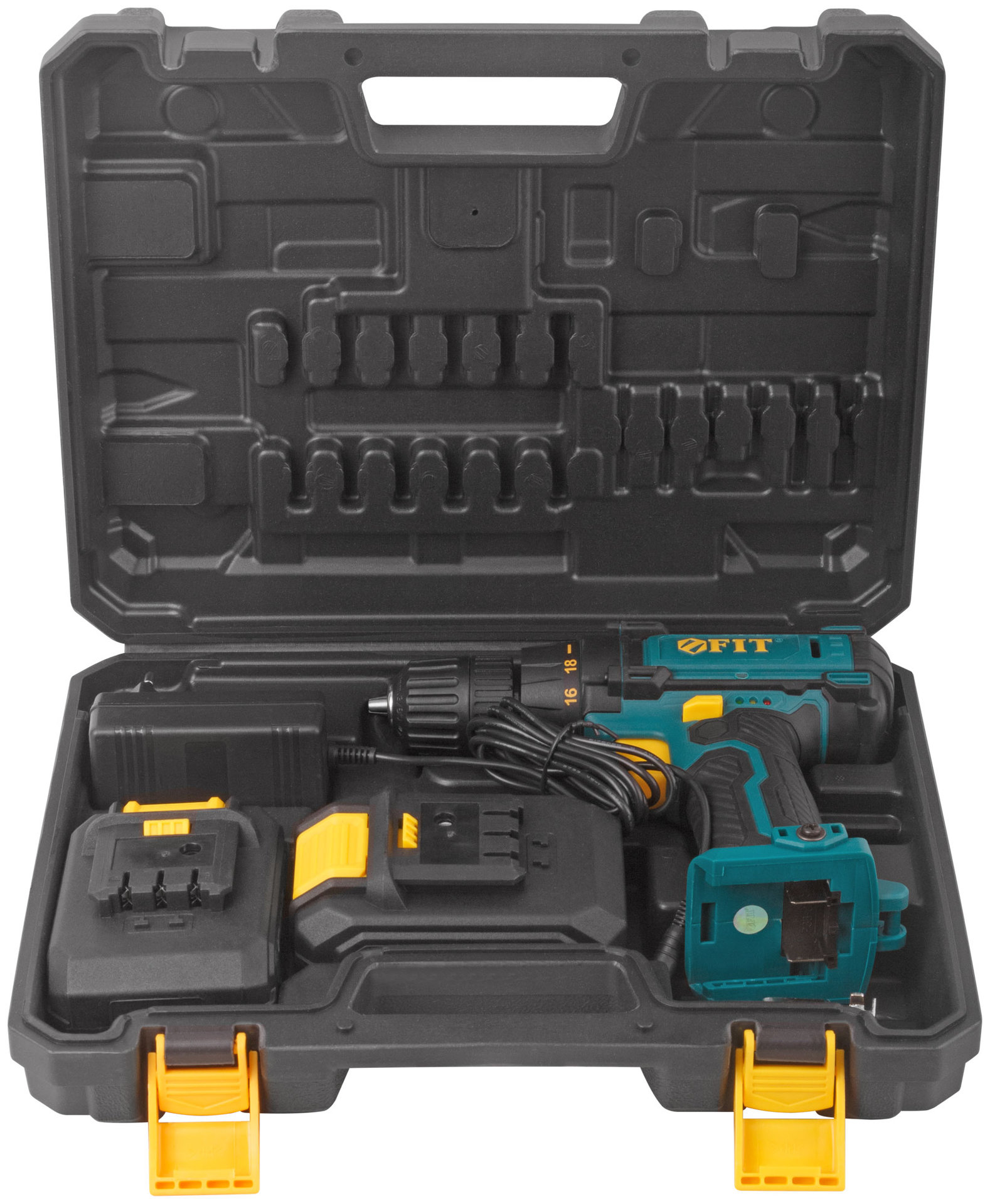 Дрель-Шуруповерт акк. 18 В; 0-450/1550 об/мин; 29 Нм; 2 (Li-Ion) 1,3 Ач; 1,5 ч.; рез. накл.; кейс (80199)