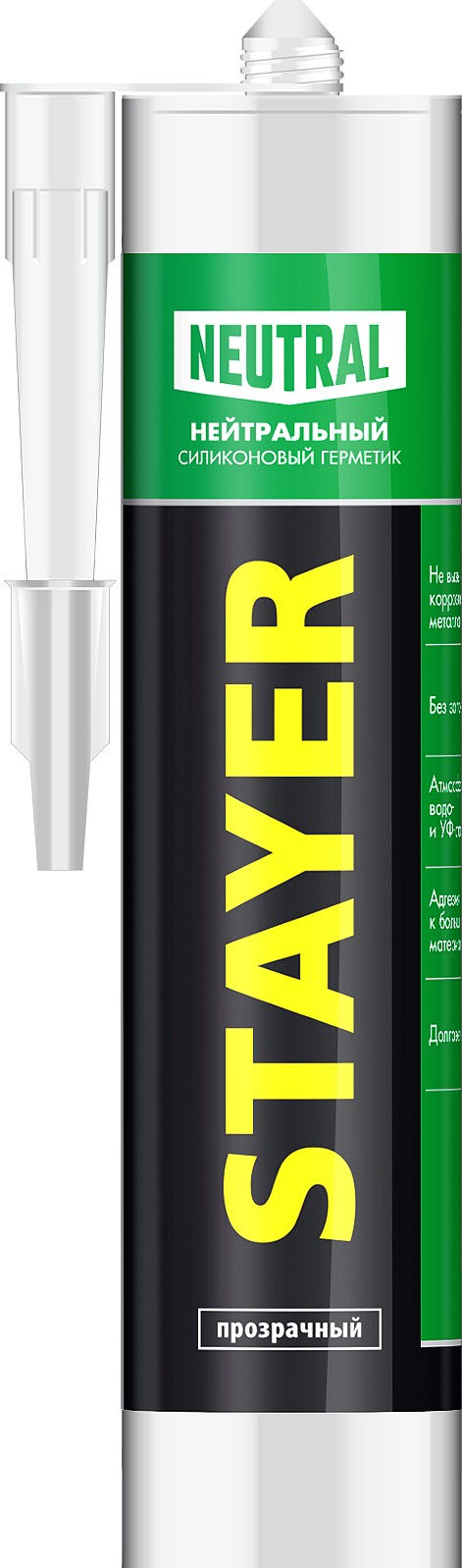 Герметик силиконовый 260 мл, прозрачный, нейтральный STAYER 41217-2_z01