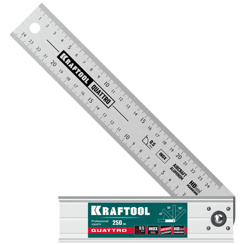 Складной столярный угольник QUATTRO, 250 мм, 4 положения KRAFTOOL 3444