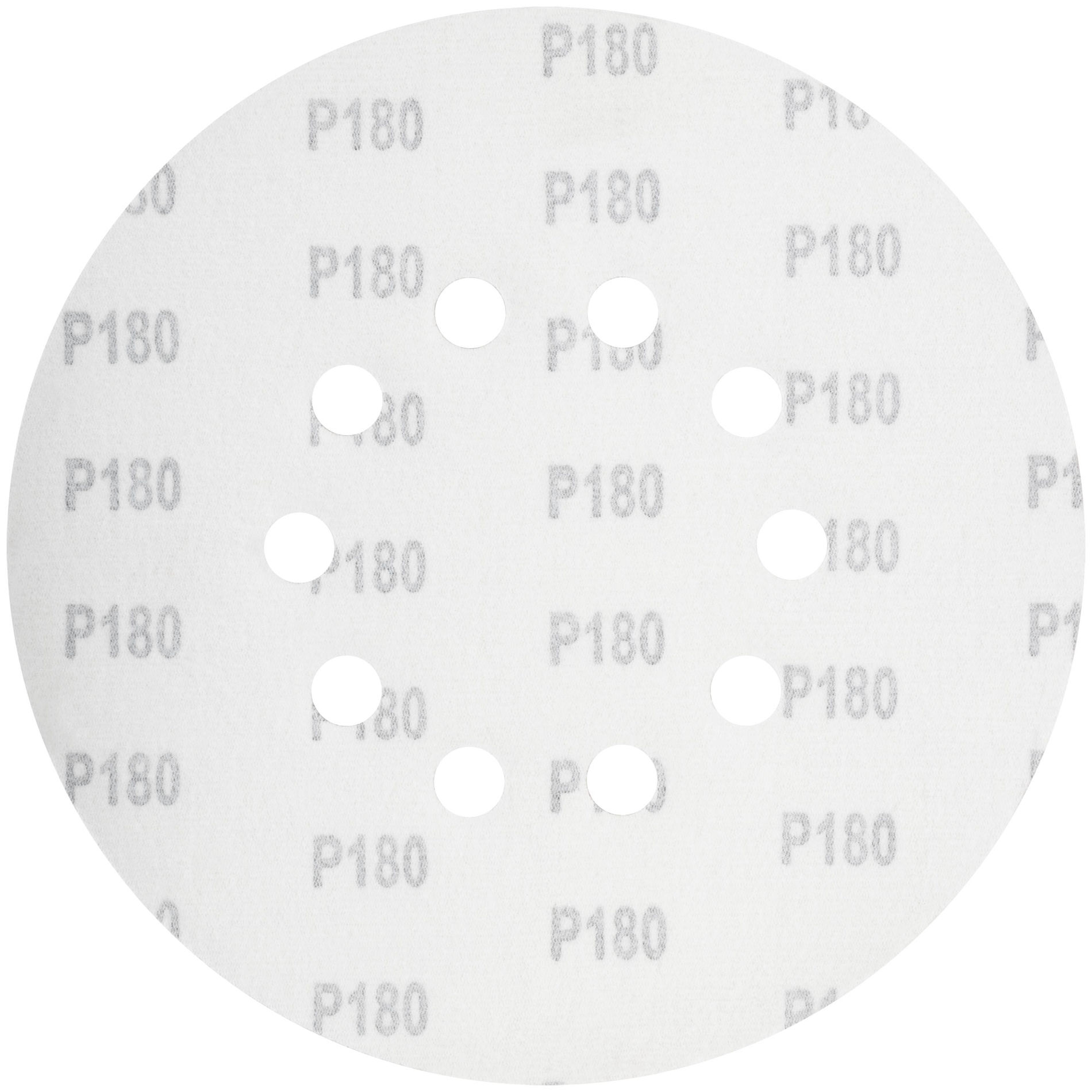 Круги шлифовальные с отверстиями (липучка), алюминий-оксидные, 225 мм, 5 шт. Р 180 (39898)
