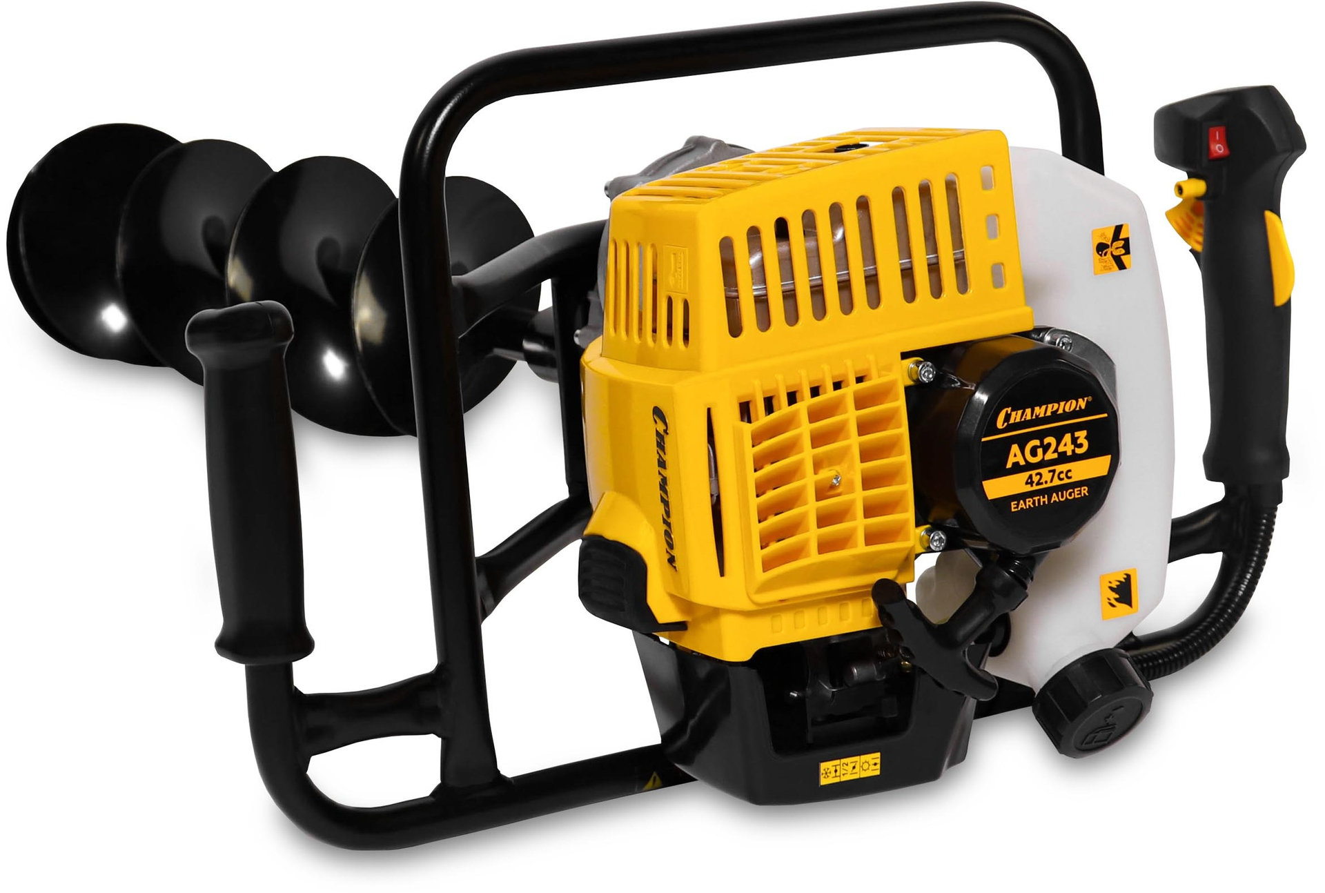 Мотобур 1,25кВт 42,7см? 9,2кг шнек150?550 CHAMPION AG243