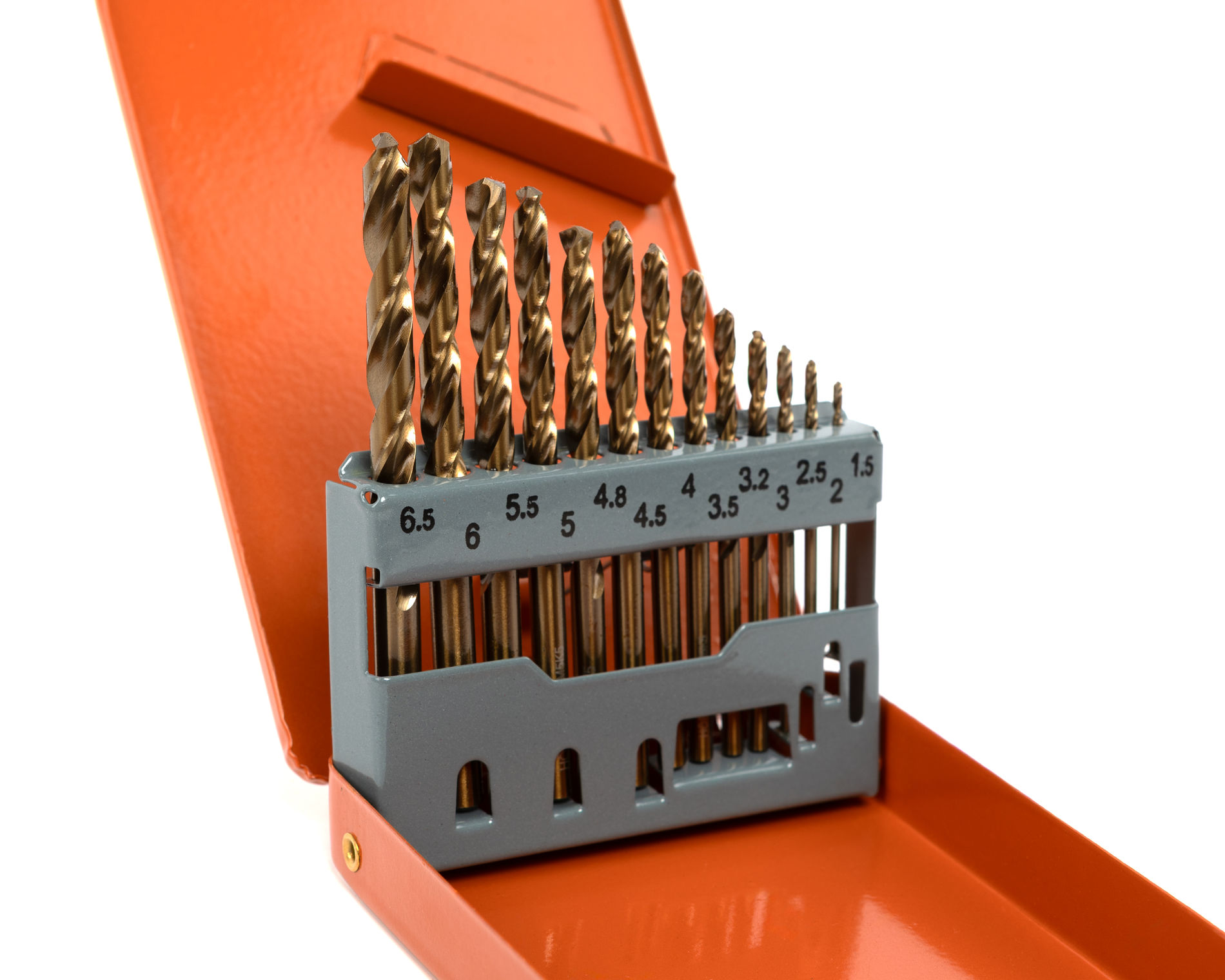 Набор сверл 1,5-6,5 13 штук Р6М5К5 (HSS-Co5) металлический кейс HORTZ