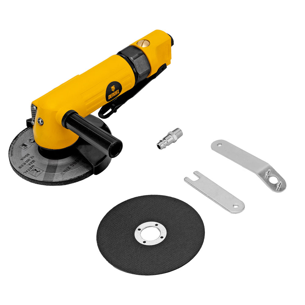Пневматическая углошлифовальная машина AG125, 11000 об/мин, 125 мм, 186 л/мин Denzel (57477)