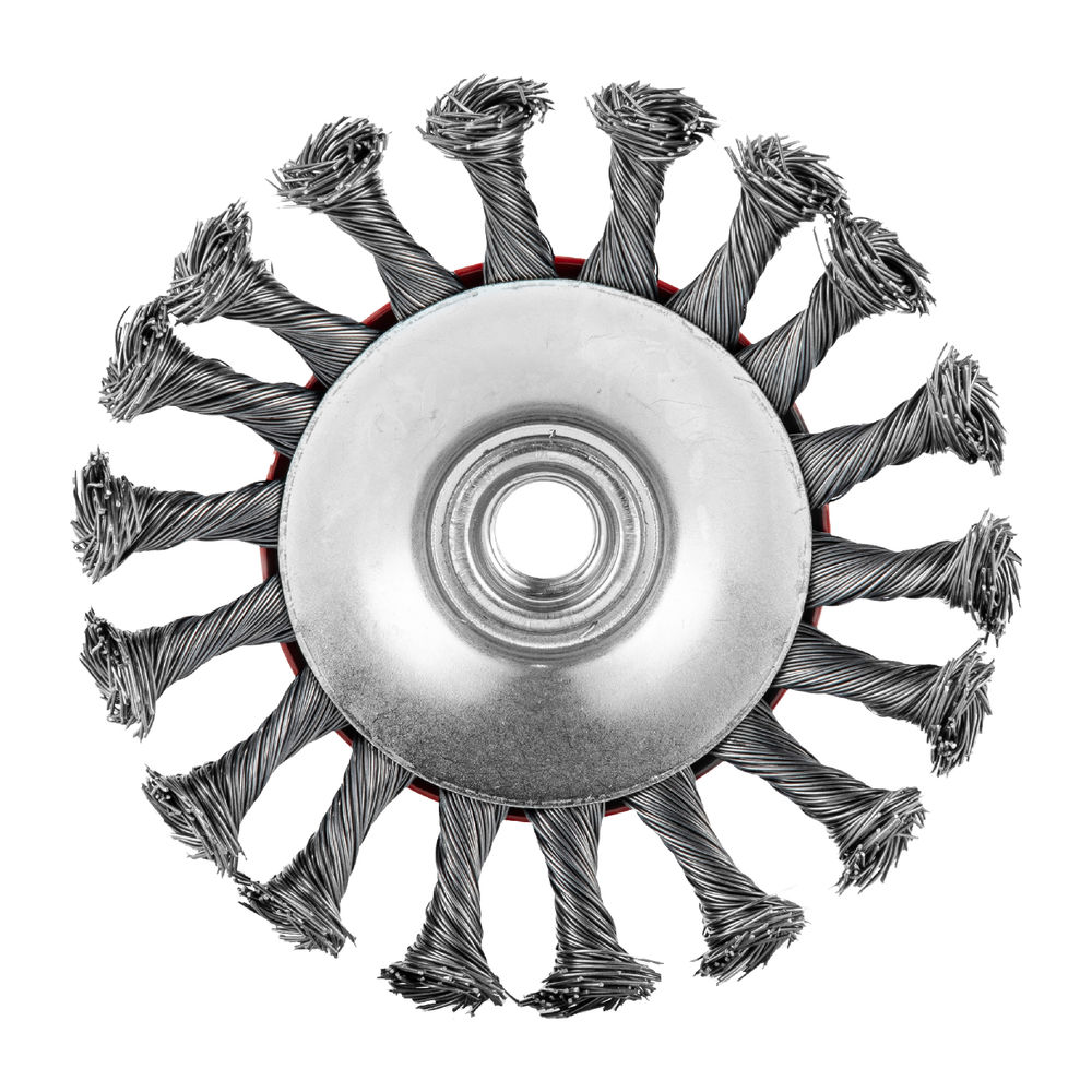 Щетка для УШМ, 115 мм, М14, тарелка, крученая проволока 0.5 мм Matrix (74610)