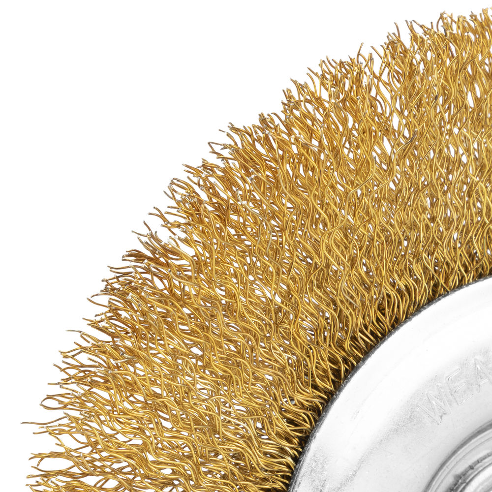 Щетка для УШМ, 125 мм, М14, плоская, латунированная витая проволока Matrix (74651)