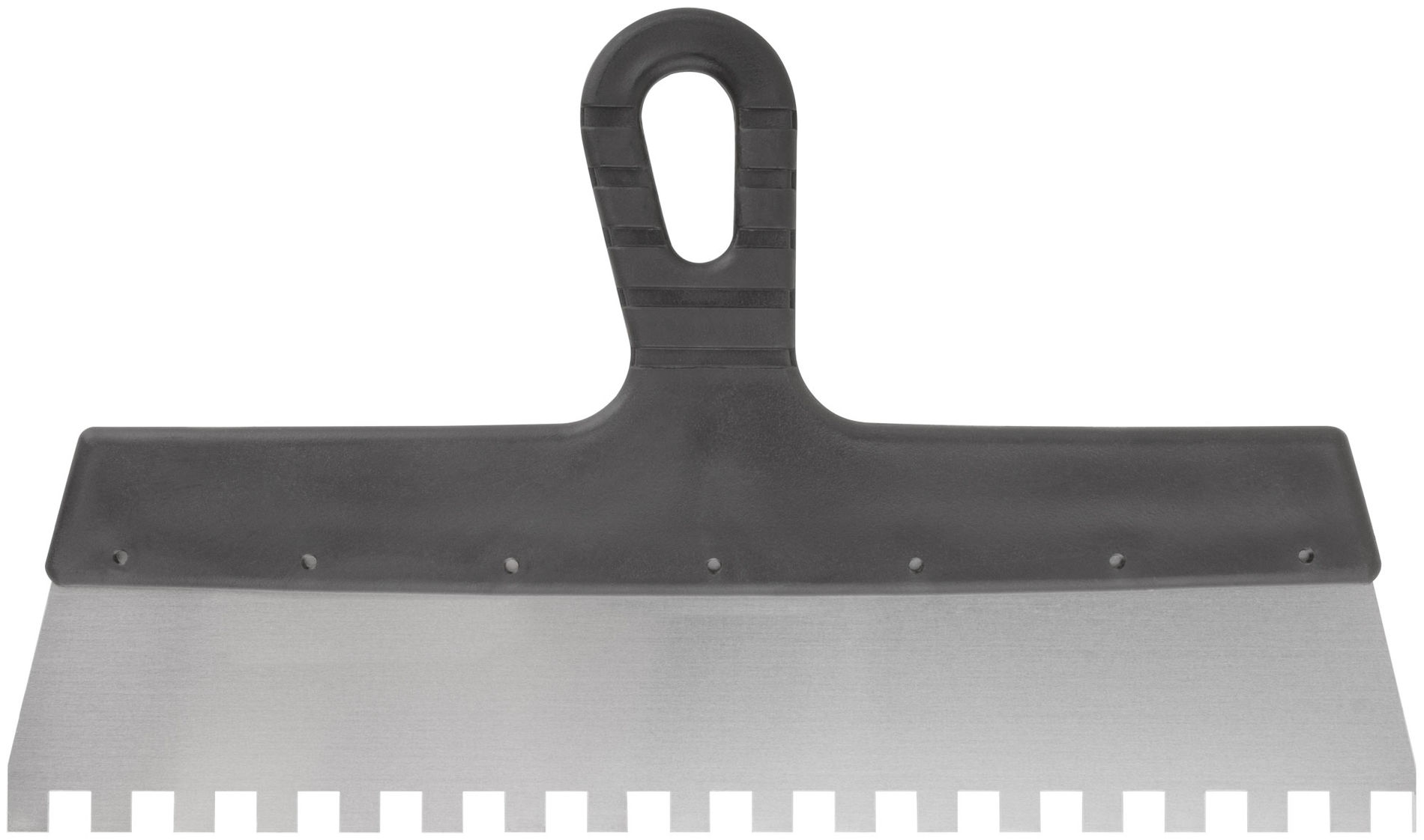 Шпатель фасадный нержавеющий зубчатый 350 мм / зуб 10 мм (06615)
