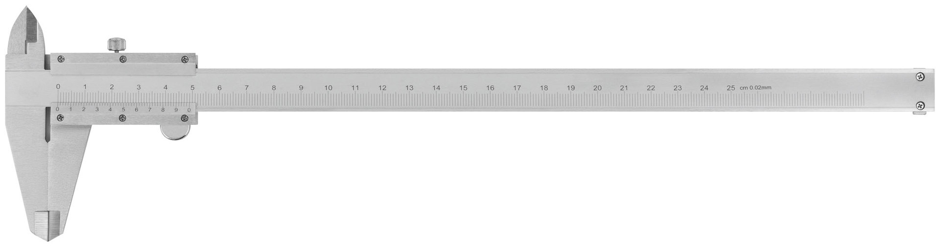 Штангенциркуль металлический нержавеющий 250 мм/ 0,02 мм ( пластиковый кейс ) (19846)