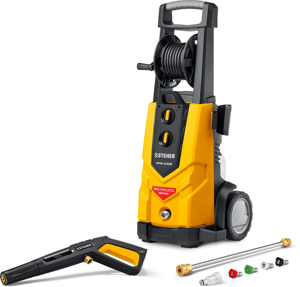 Мойка высокого давления 240 Атм, 3300 Вт, пистолет G-280 PRO STEHER HPW-240B