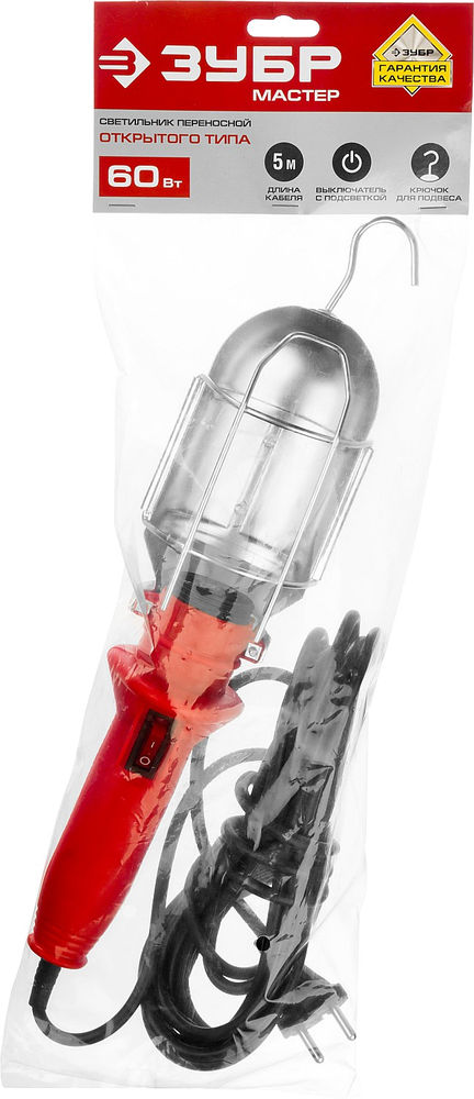 Светильник переносный открытого типа 60 Вт ЗУБР 61802_z01