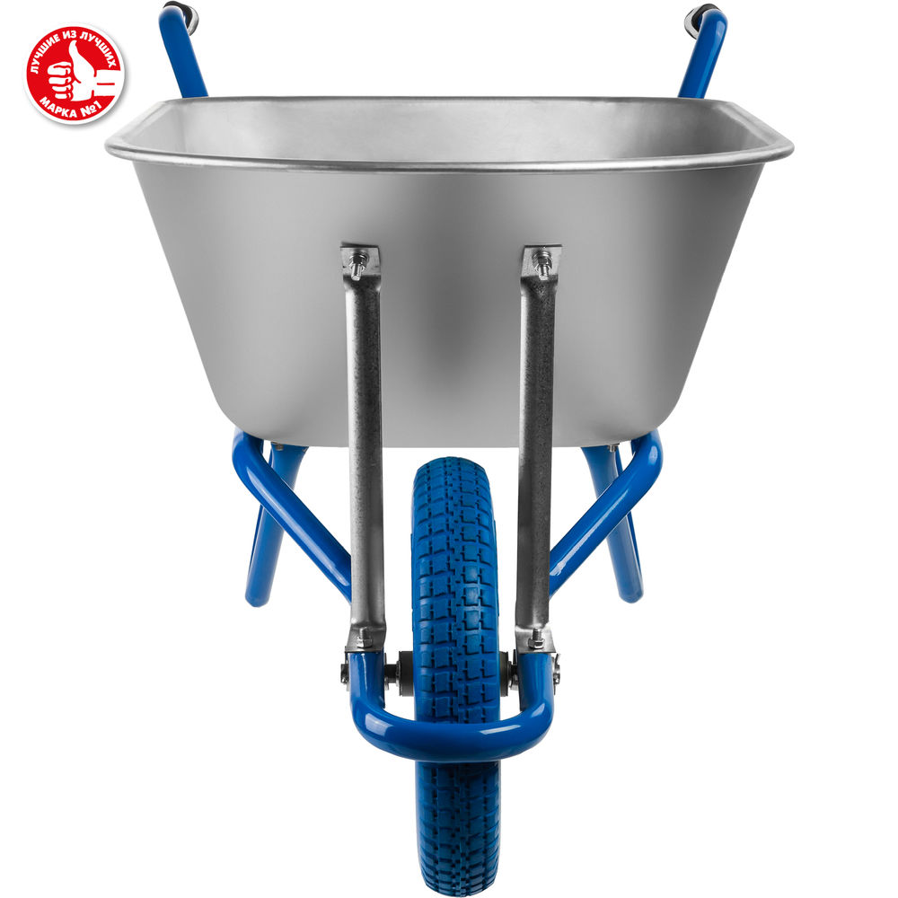 Тачка садовая одноколесная 90 л, 180 кг, полиуретановое колесо Профессионал ЗУБР ПТ-100 39901_z01