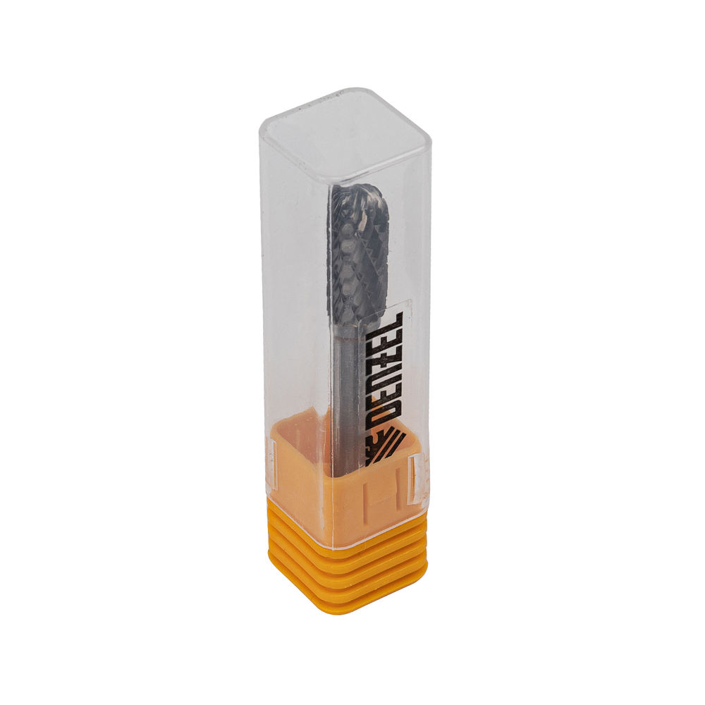 Борфреза по металлу твердосплавная, цилиндрическая закругленная, тип-С, 10 мм Denzel