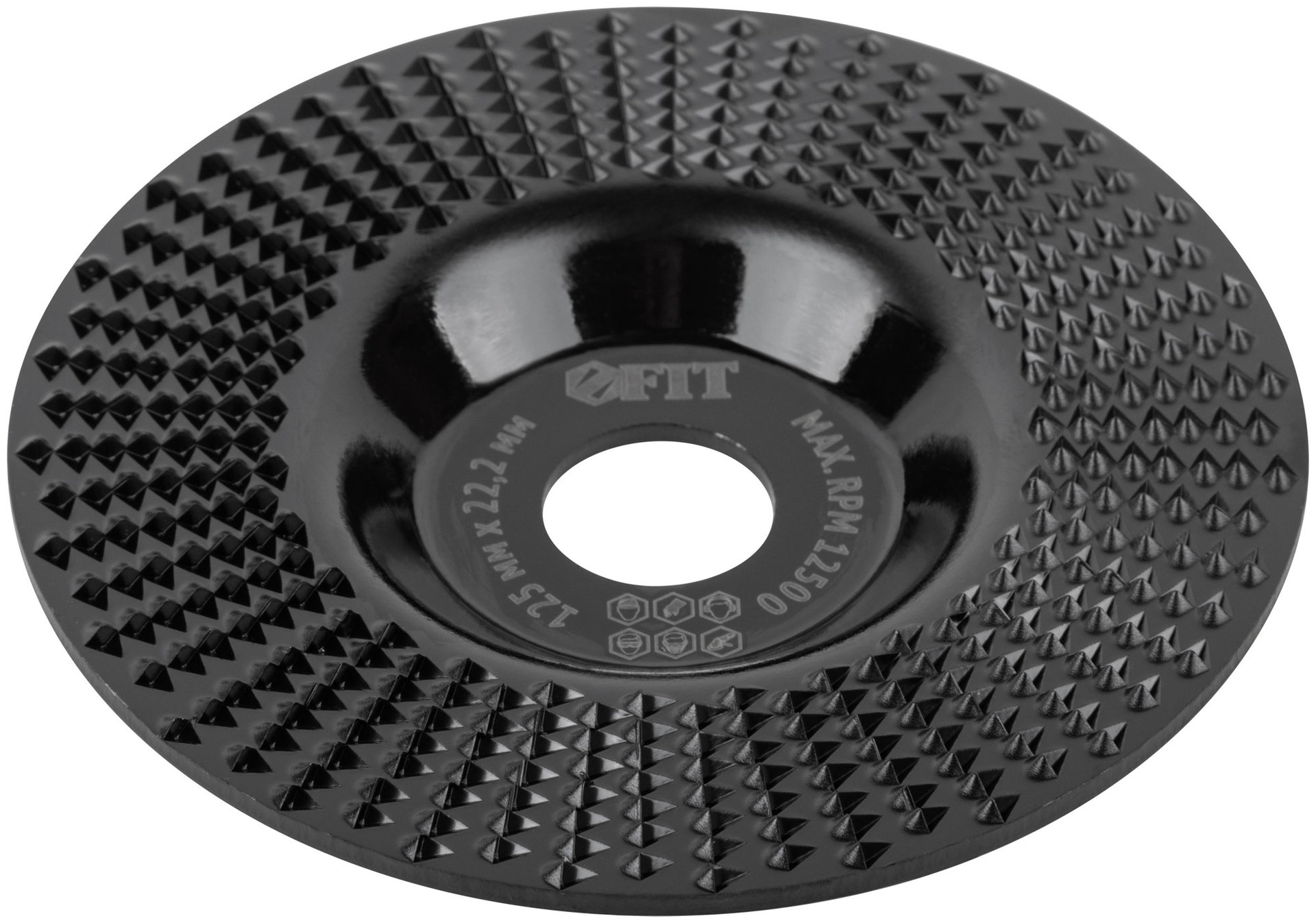 Диск обдирочный по дереву для УШМ, плоский, мелкая насечка, посадочный диаметр 22,2 мм, 125 мм (39533)