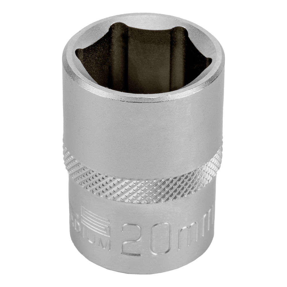 Головка торцевая, 20 мм, шестигранная, CrV, под квадрат 1/2 Stels