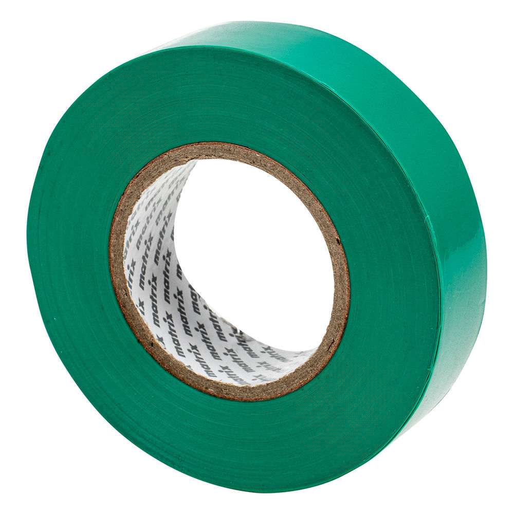Изолента ПВХ, 19 мм х 20 м, зеленая, 150 мкм Matrix (88781)