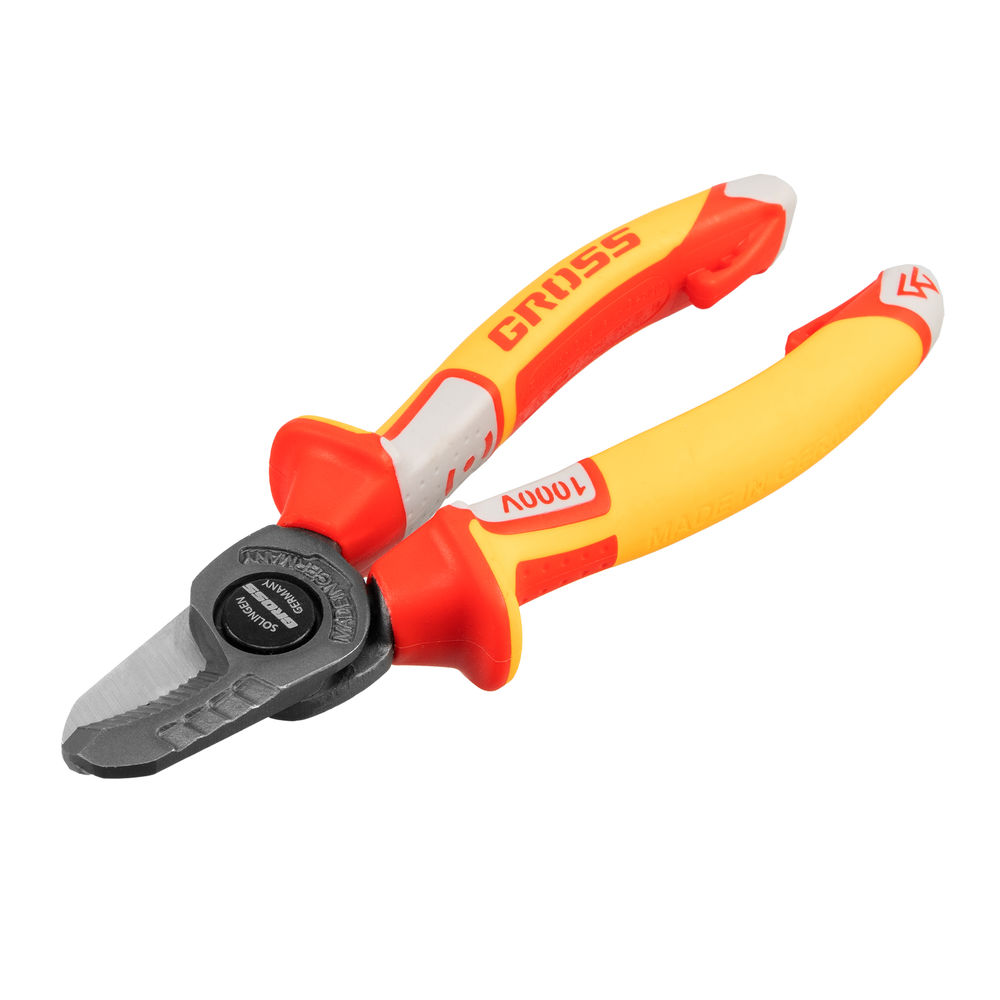 Кабелерез, диэлектрические рукоятки до 1000 В, трехкомпонентные рукоятки, 160 мм Gross (17725)