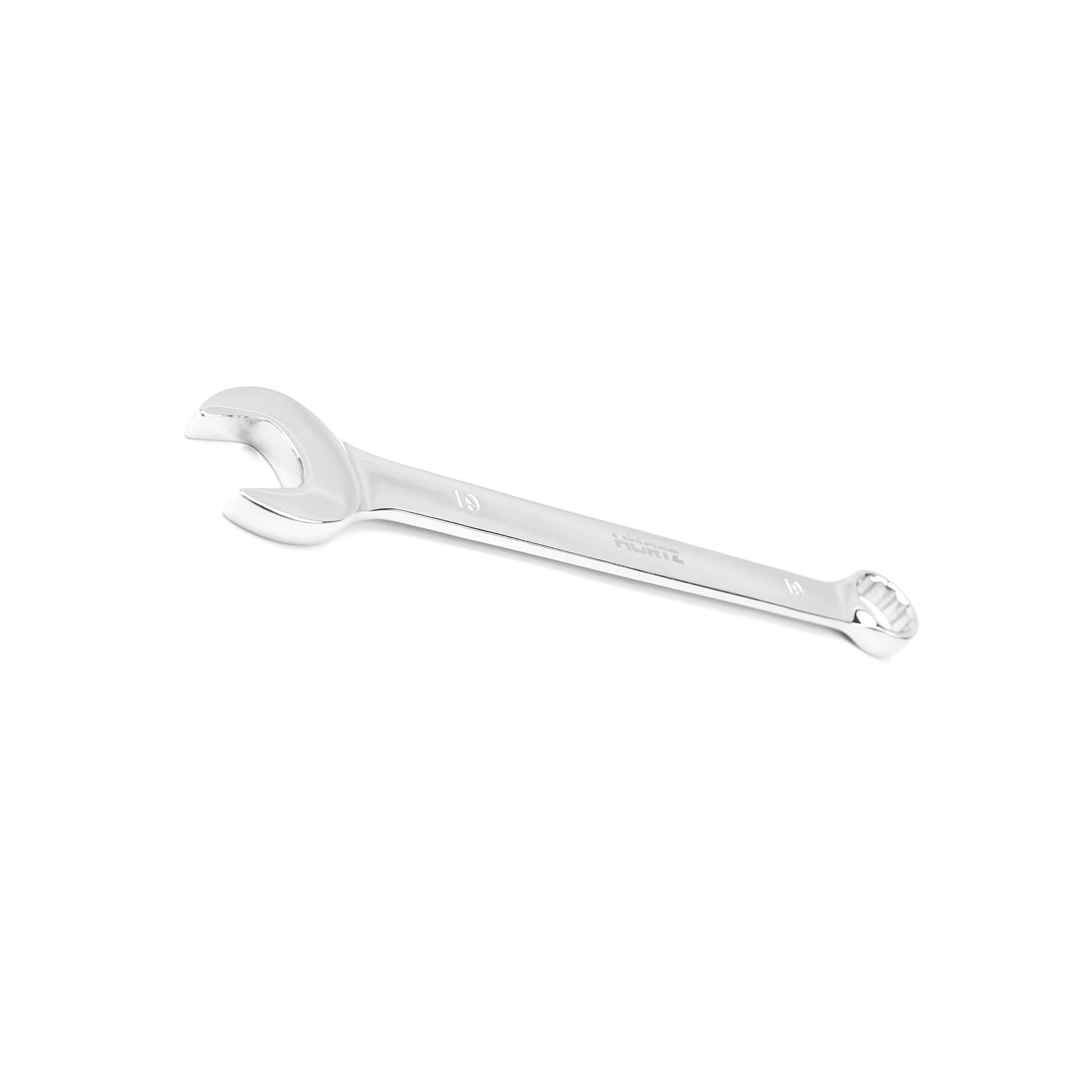 Ключ гаечный комбинированный удлиненный 19х19 мм хромирование HORTZ