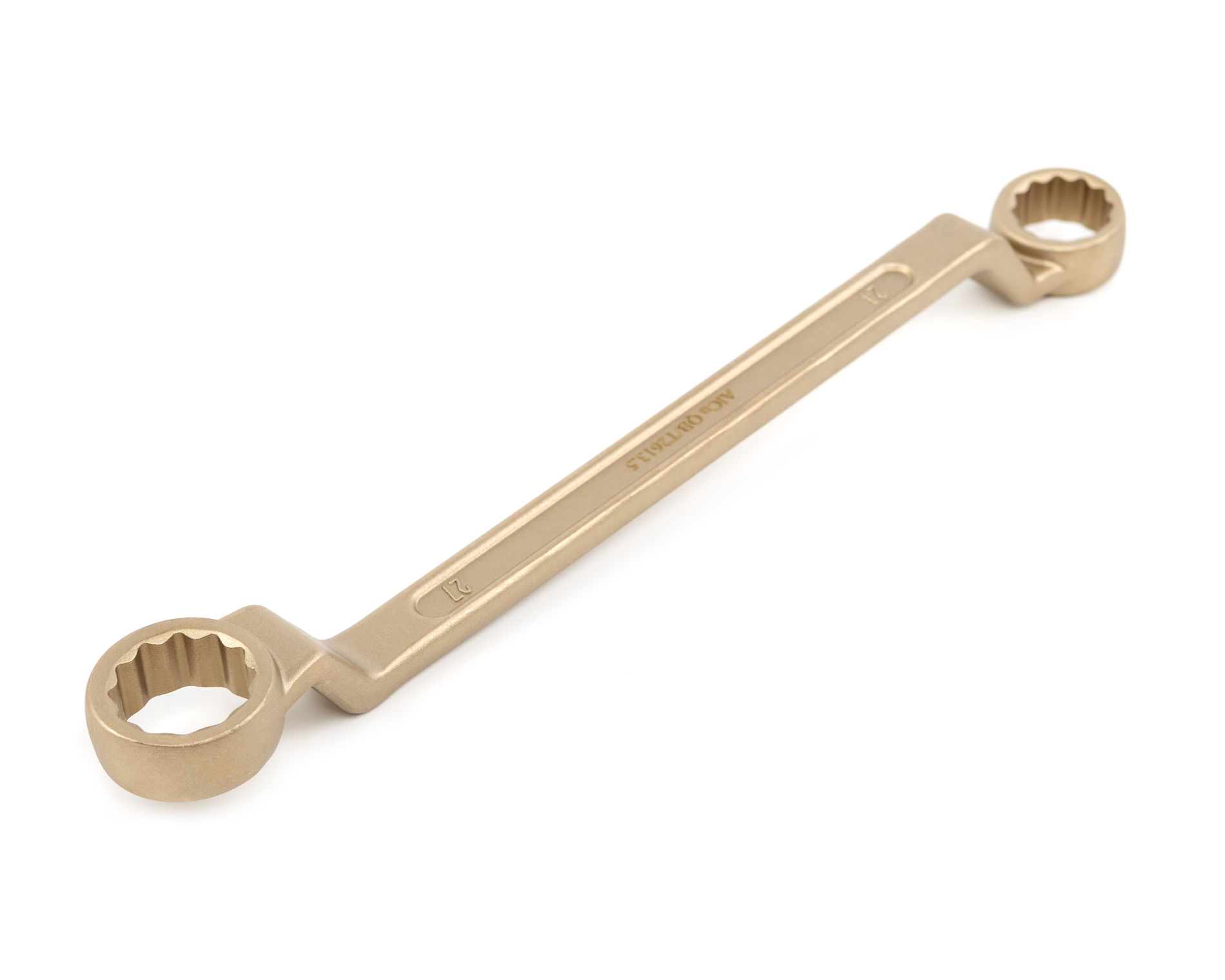 Ключ гаечный накидной двусторонний коленчатый 24х27 искробезопасный сплав AlCu, HORTZ