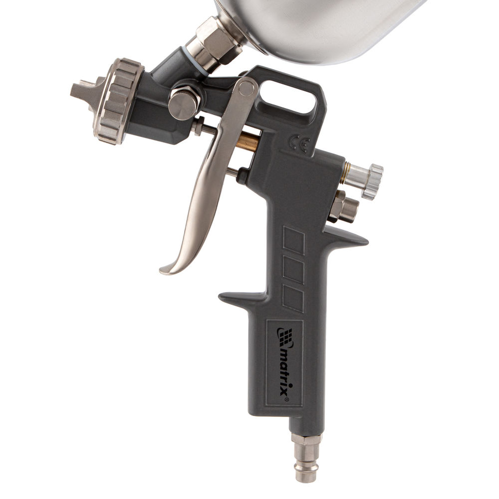 Краскораспылитель пневматический с верхним бачком V 0.6 л, сопло D 1.2, 1.5 и 1.8 мм Matrix (57314)