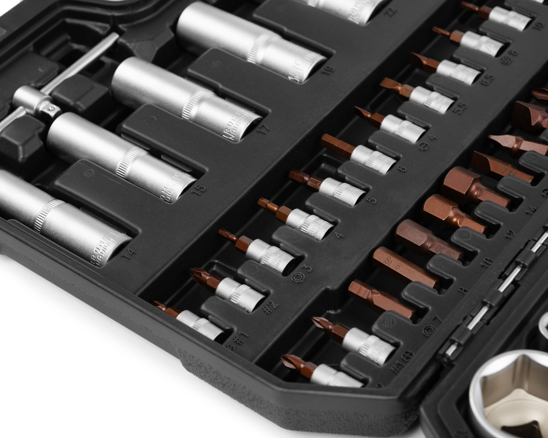 Набор инструментов 108 предметов 1/2" & 1/4", CRV, профессиональный в кейсе HORTZ 1187697