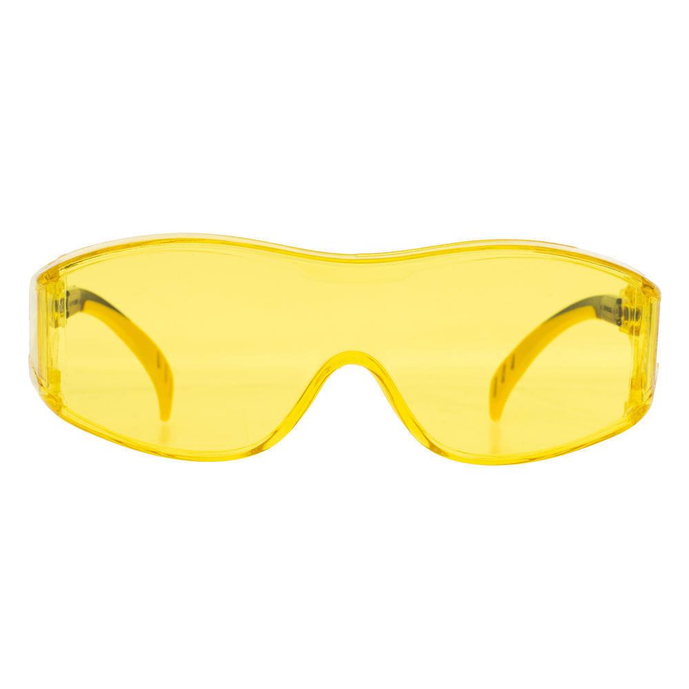 Очки защитные открытые, поликарбонатные, увеличенная желтая линза, регулируемые дужки Denzel (89202)