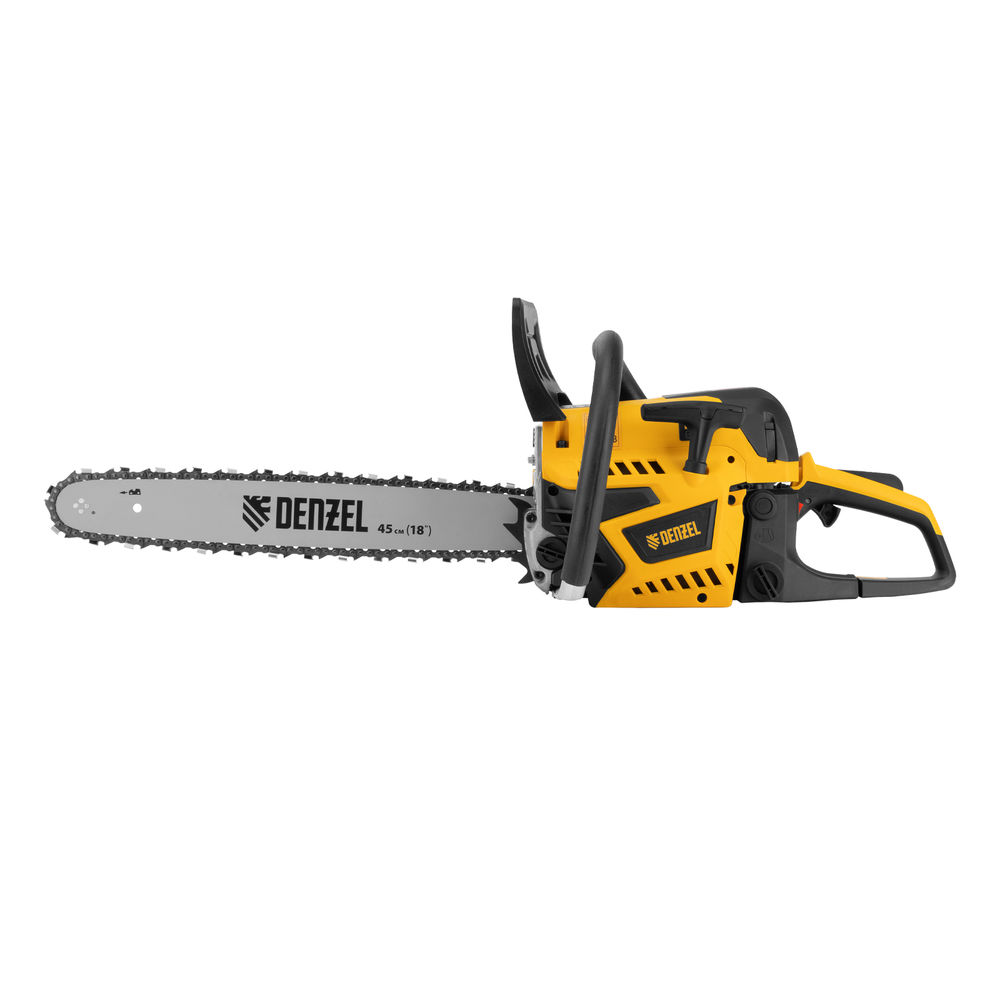Пила цепная бензиновая DS-5218, шина 45 см, 52 см3, 3 л.с, шаг 0,325, паз 1,5 мм, 72 звена Denzel (95237)