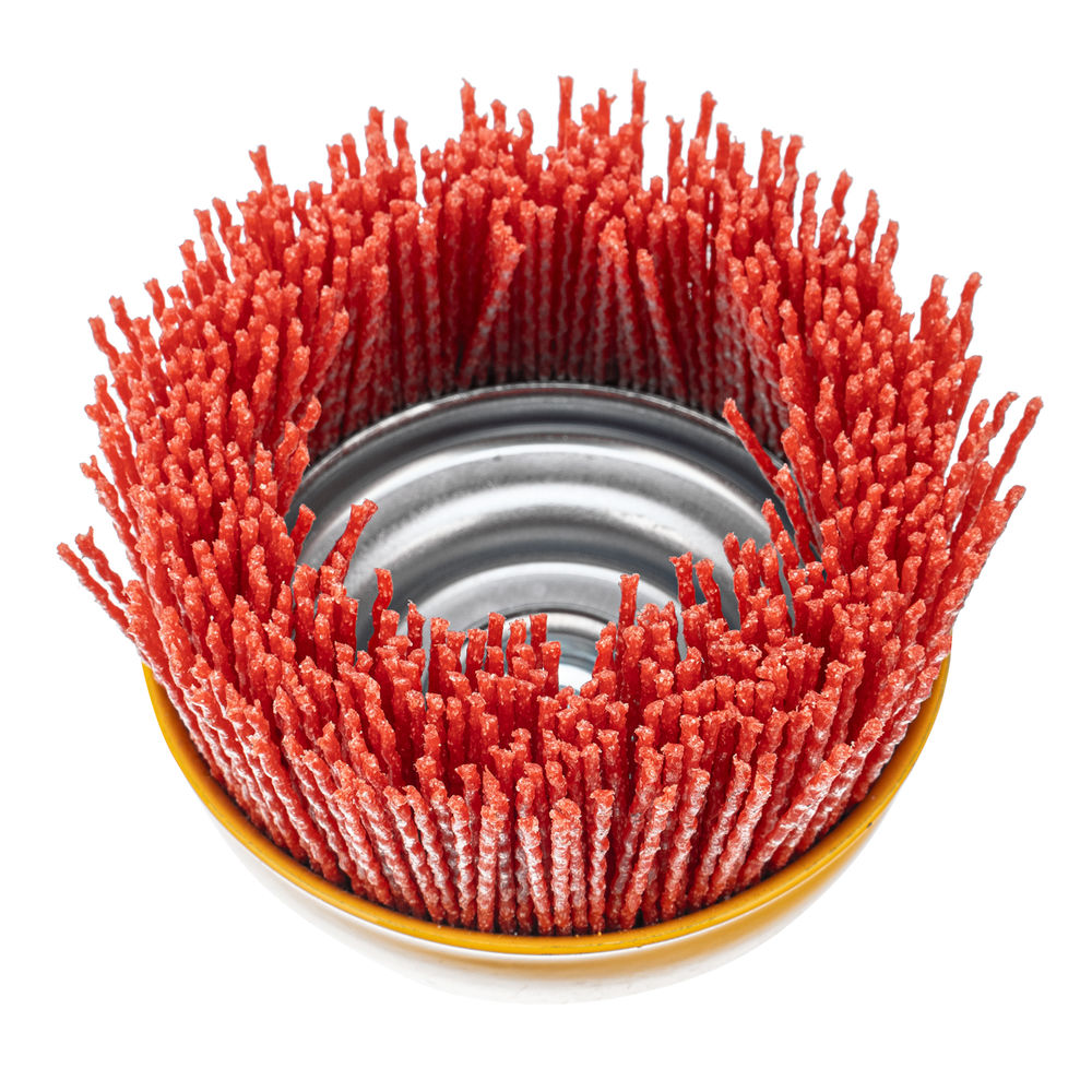 Щетка для УШМ, 100 мм, Чашка, нейлоновая щетина, М14 Denzel (74469)