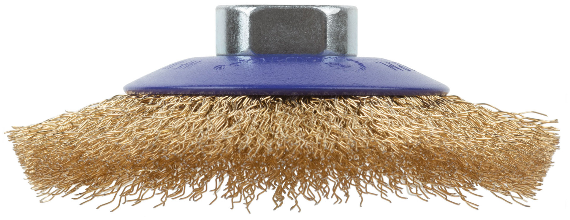 Щетка для УШМ, М14, тип Тарелка, латун. витая проволока 0,3 мм, 100 мм, блистер, CUTOP Profi (82-901)