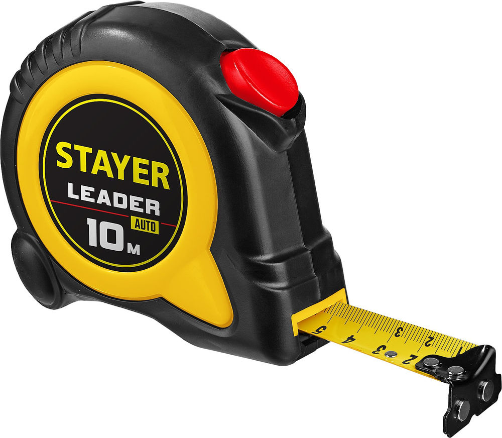 Рулетка с автостопом 10 м х 25 мм Leader Professional STAYER 3402-10-25