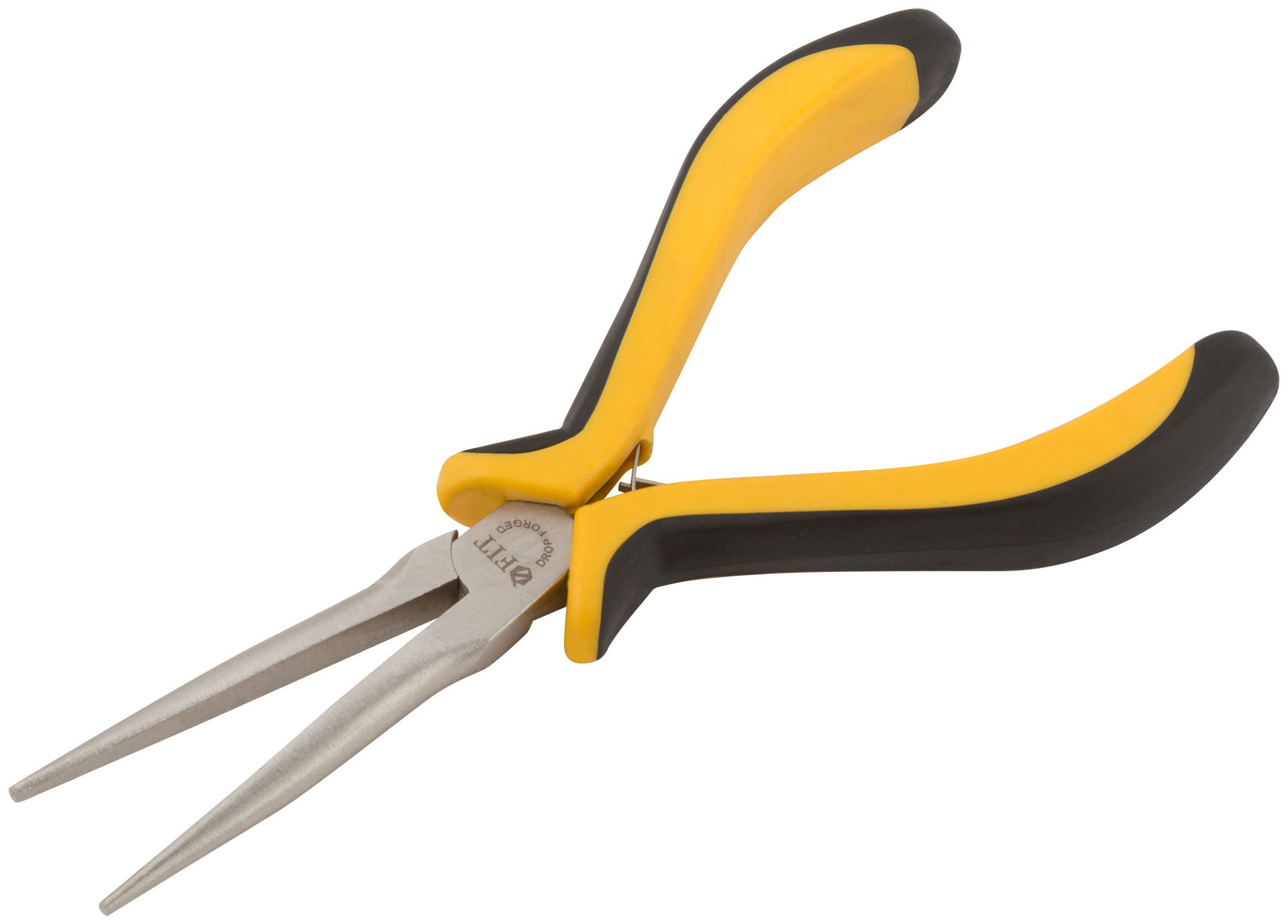 Тонконосы мини удлиненные Профи, никелированное покрытие, черно-желтые мягкие ручки 150 мм (51636)