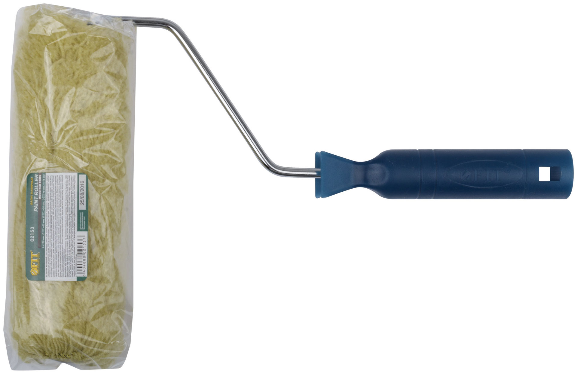 Валик полиакриловый нитяной, диаметр 40/76 мм, ворс 18 мм, бюгель 6 мм, зеленый, 180 мм (02153)