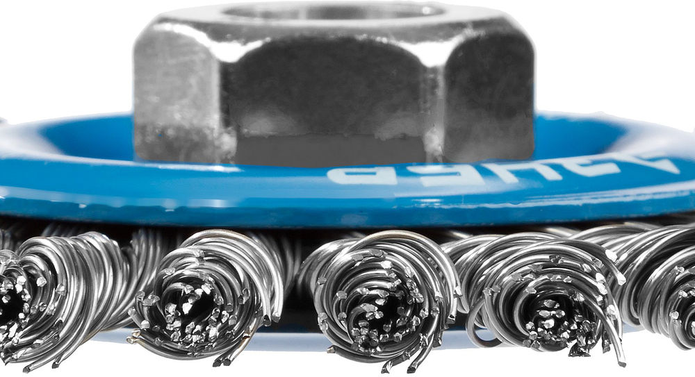 Щетка дисковая для УШМ 100 мм, жгутированная стальная проволока 0.5 мм ЗУБР Профессионал 35192-100_z02