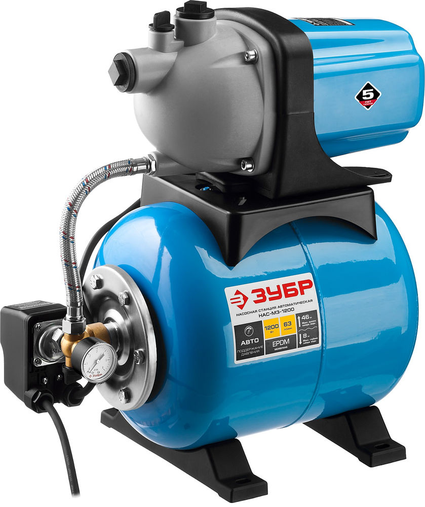 Насосная станция автоматическая 1200 Вт, бак 20 л ЗУБР НАС-М3-1200