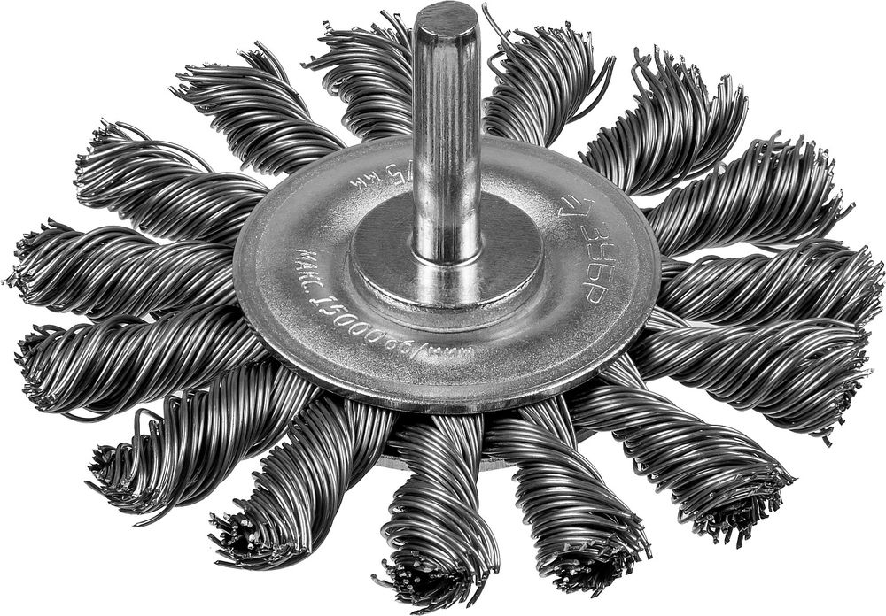 Щетка дисковая для дрели 75 мм, жгутированная стальная проволока 0.5 мм ЗУБР Профессионал 3522-075_z02