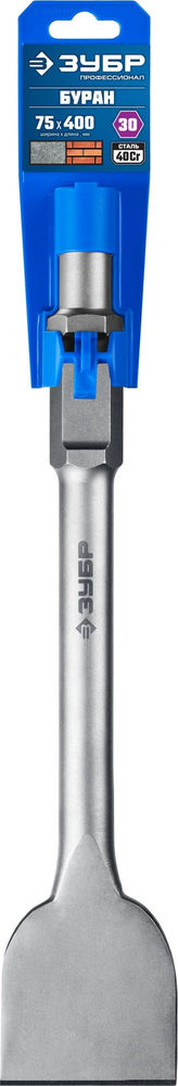 Зубило лопаточное 75 x 400 мм HEX 30 ЗУБР БУРАН 29375-75-400