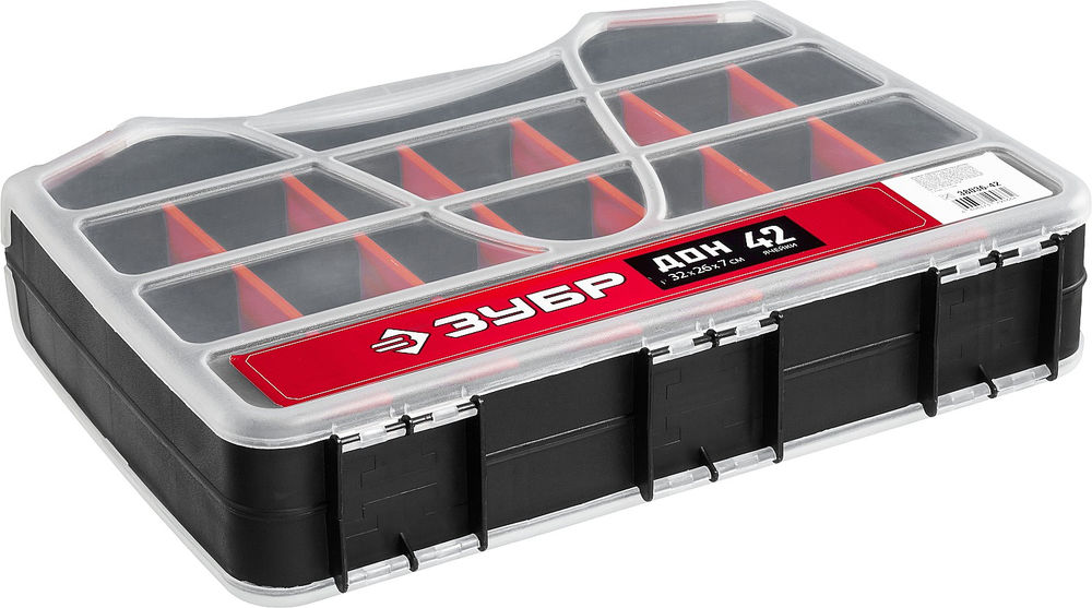 Органайзер 320 х 260 х 70 мм двухсторонний с 42 ячейками ЗУБР ДОН-42 38036-42